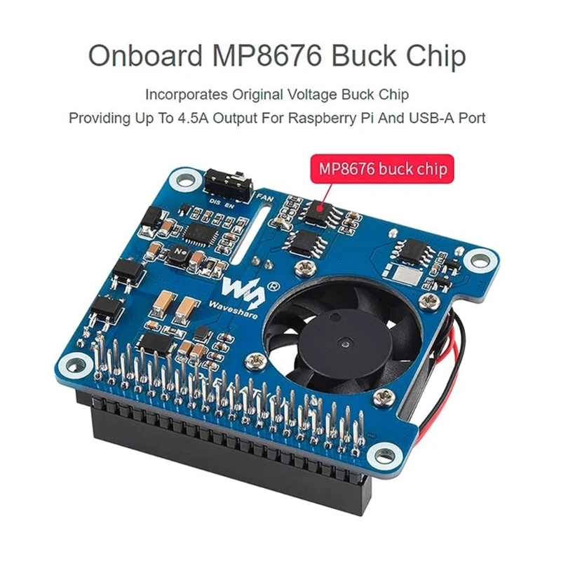 POE HAT Expansion Board forRaspberryPi 4B/3B+ 5V USB-A and 12V Header Outputs with Cooling Fan