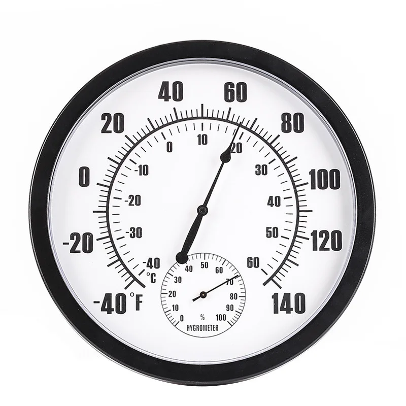 Dual Scale Indoor Hygrometer Measures -40 F To 140 F Round Analog Design Plastic Construction 20-degree Temperature Markings