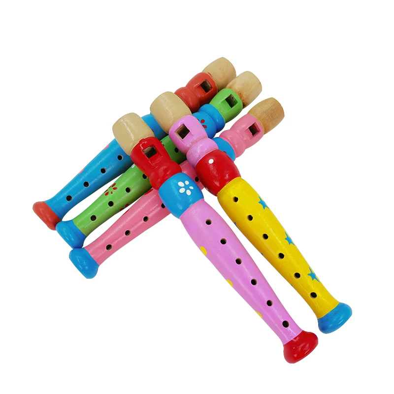 カラフルな木製フルート楽器トランペットバグルートーバー子供教育音楽おもちゃ子供のため