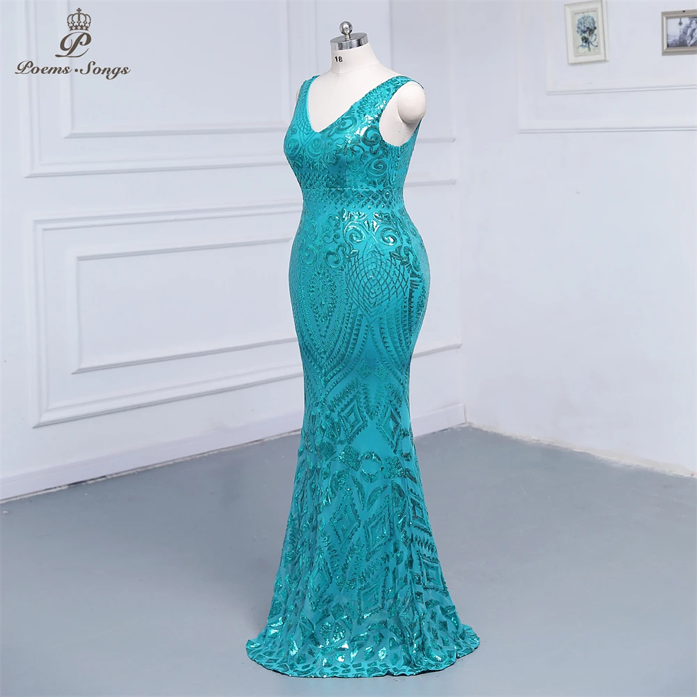 Plus size Elegant sky blue sleeveless Evening dress prom dress Party dress Evening gowns robe de soirée de mariage Maxi dress