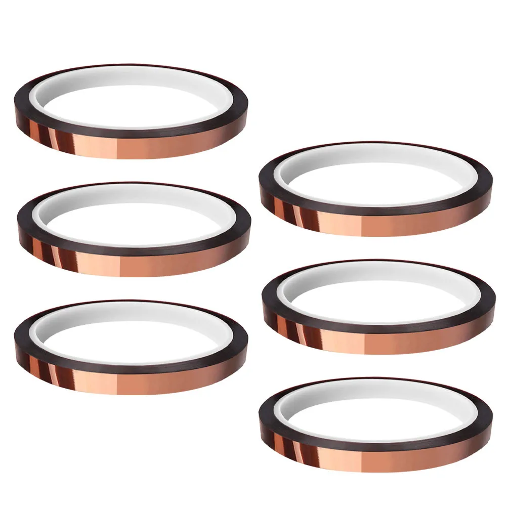 

6pcs 6 Rolls High Temperature Resistance Acid Resistant Insulation Tape Heat Resistant Electrical Anti Static Waterproof Strong