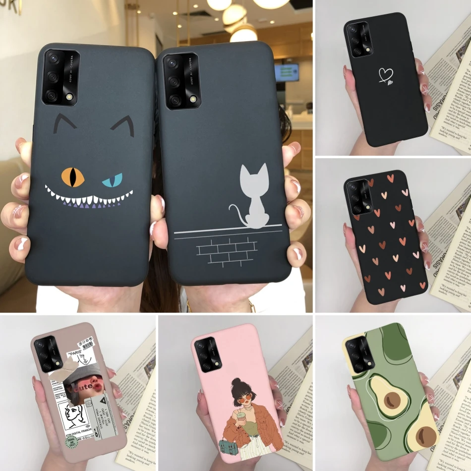 For Oppo A74 4G 5G Phone Case Monster Cat Soft Silicone Matte Shockproof Protective Back Cover For Oppo A 74 Funda Bumper Shell