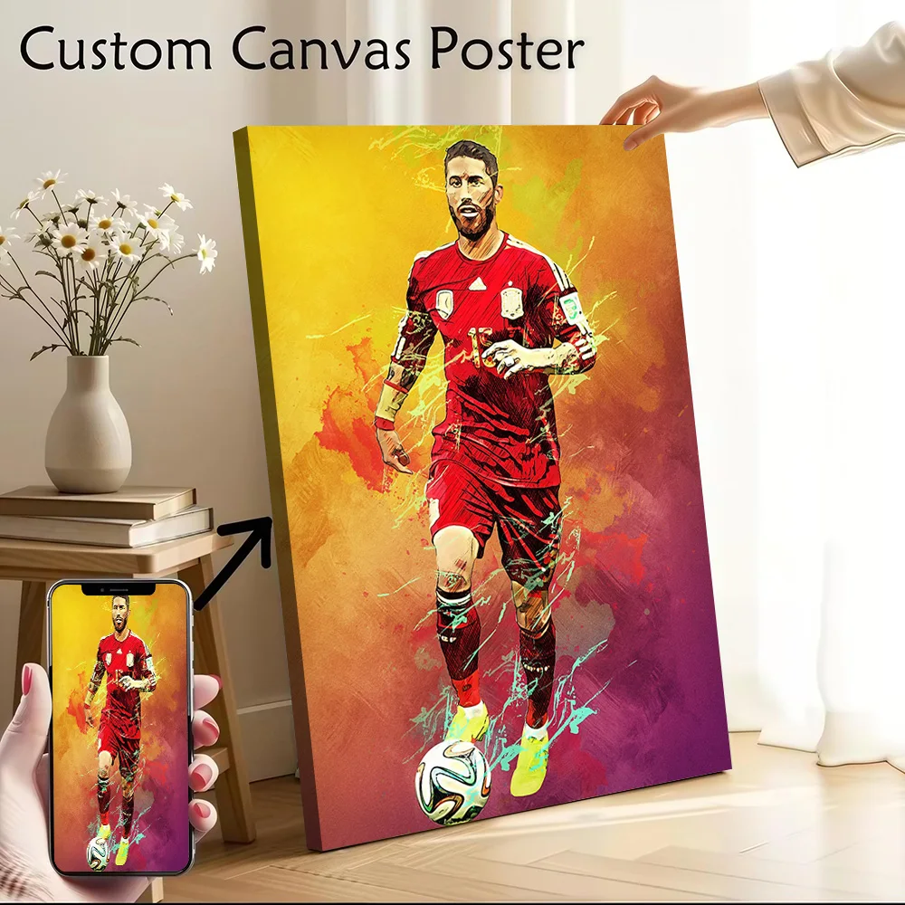 Sergio Ramos Concept Canvas Poster Customizable Printed Canvas Painting Wall Art for Fans Bedroom Decoration Living Room Home