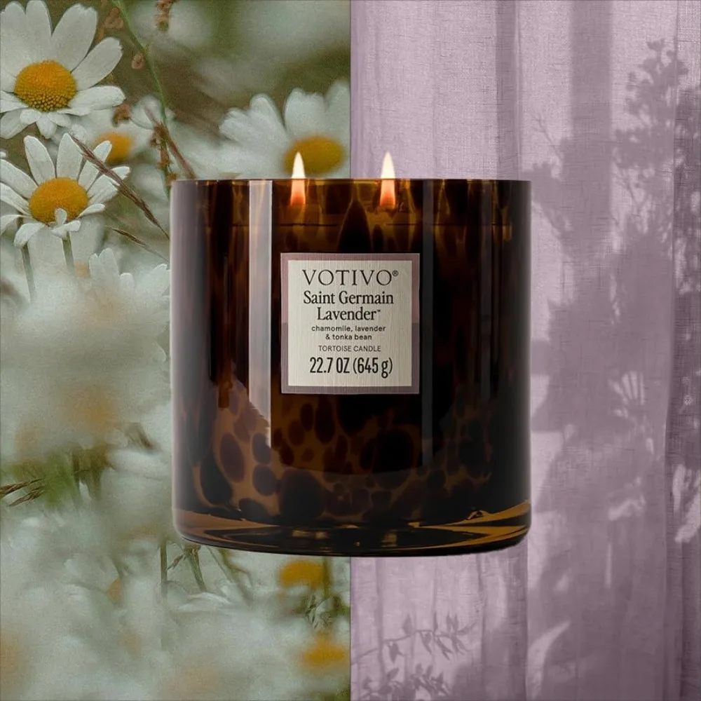 Lavender Tortoise Scented Candle - 22.7 oz Soy Wax Blend, Floral Scent, Decorative Home Decor Accent