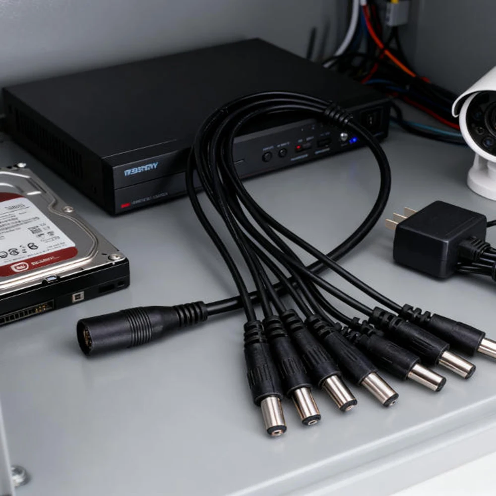 

DC Plug Female To Male Plug 12V Power Splitter Adapter Power Cable For CCTV Camera 5.5 x 2.1mm DC Connector