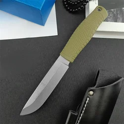 New BM 200 / 202 Fixed Blade Tactical Straight Knife Satin Drop Point Ranger Green Santoprene Outdoor Survival Hunting Multitool