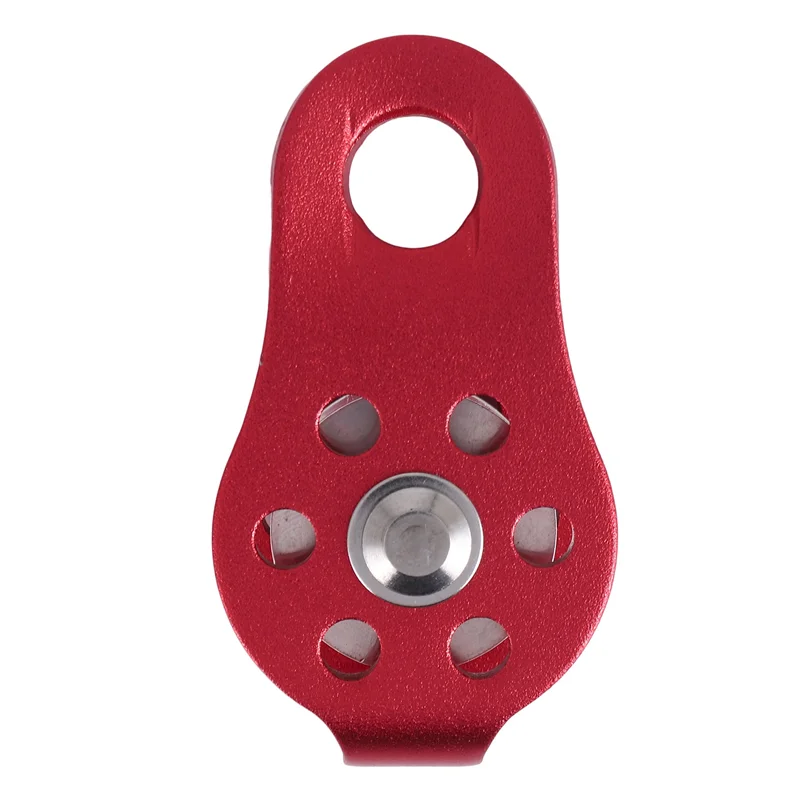 N96R 2 Pcs Rock Pulley Rope Tree Climbing Climber Arborist Fixed Pulley Red