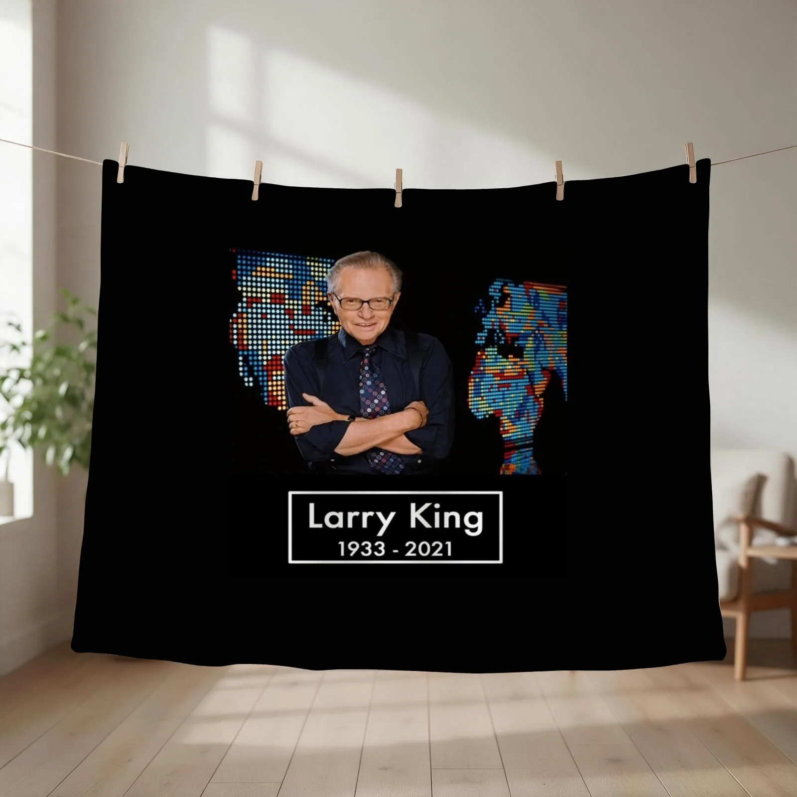 Larry King 1933 - 2021 Throw Blanket couch cozy soft plush fuzzy picnic outdoor blanket