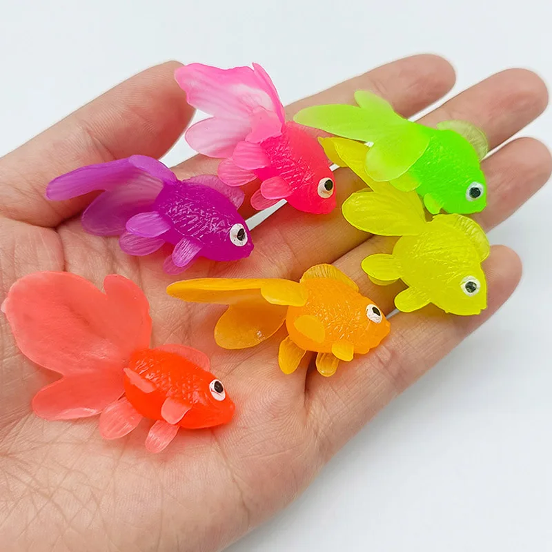 Simulation Small Goldfish Toys For Kids Bulk Party Favors Fish Tank Decoration Bathing Shower Fun Water Swimming Beach Gifts