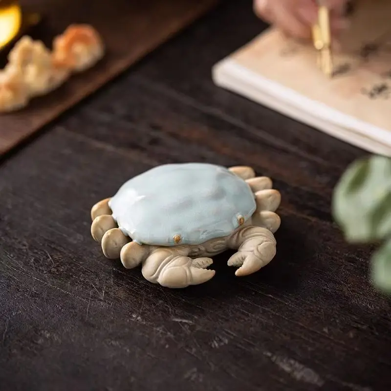 

Creative Ru kiln crab tea pet decorations boutique tea tray desktop decoration Kung Fu tea set tea ceremony accessories