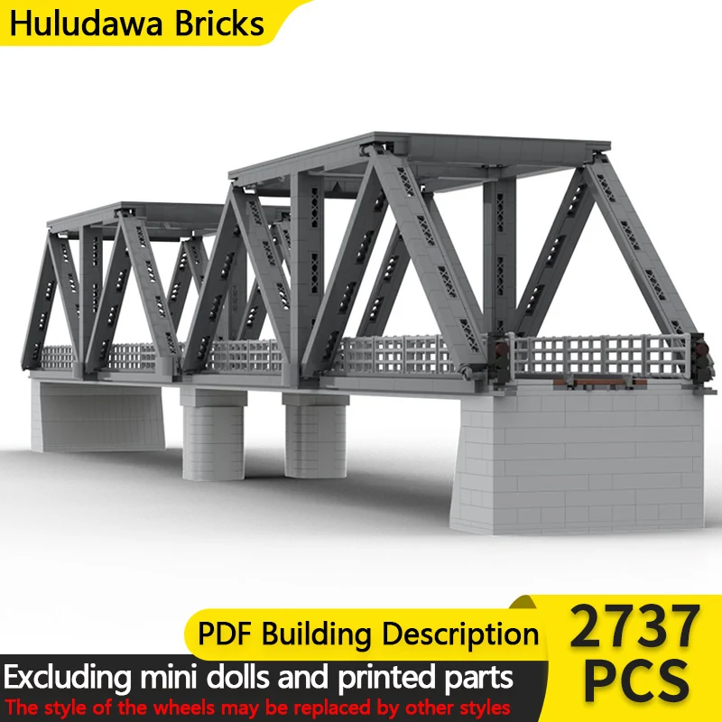 

Модель City Street View MOC, строительные кирпичи, однодорожный ферменный мост, модульная технология, детские праздничные подарки, сборный игрушечный костюм