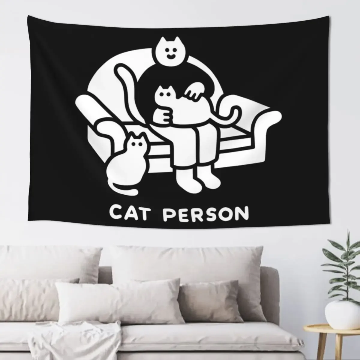 

Cat Person Tapestry Wall Hanging Decor Room Decoration Accessories Room Decore Aesthetic Tapestry