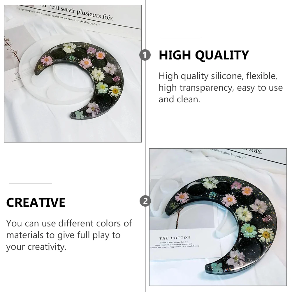 

Shot Glass Moon Handle Tray Mold Silicon Silica Gel Crescent DIY Silicone Coaster Mould