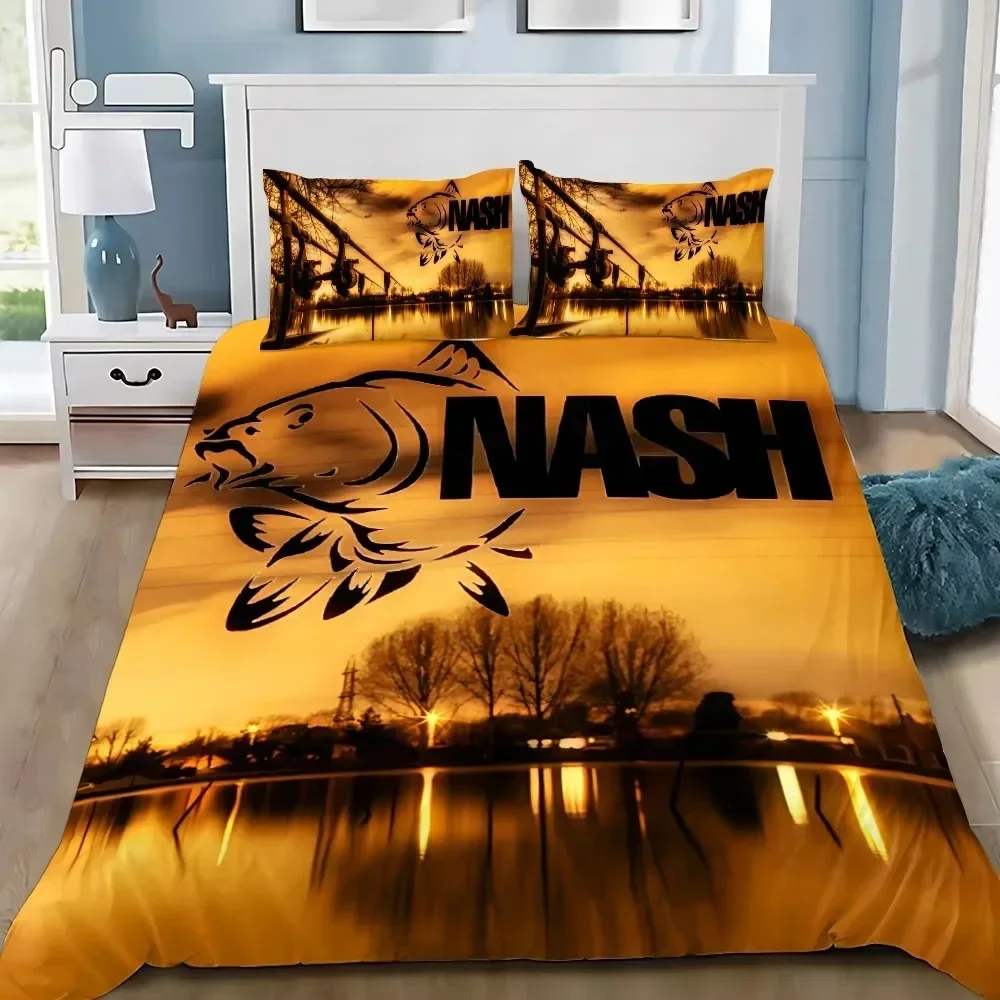Nash Fishing Logo Duvet Cover Pillowcase Bedding Set Adult BoyGirl Bedroom Decoration Single Double Large Size