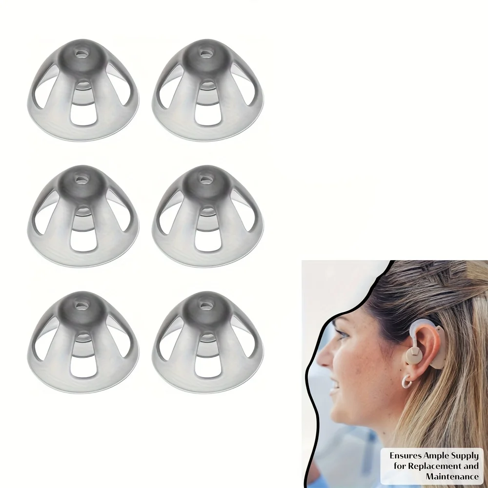100pcs Hearing Aid Domes Silicone Open Hearing Aid Tips Replacement Hearing Aid Compatible with Phonak and Resound