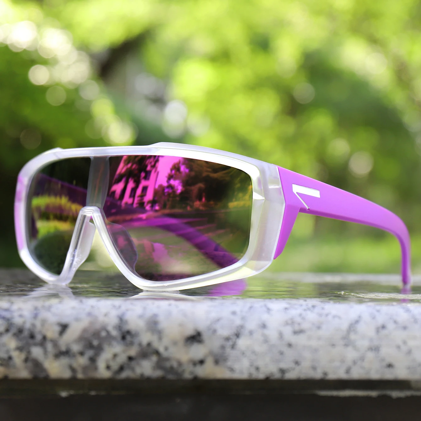 Modische Angelsonnenbrille UV400 Winddichte Outdoor-Sportbrille für Männer und Frauen Quadratisch für Autofahren, Laufen, Wandern und Radfahren