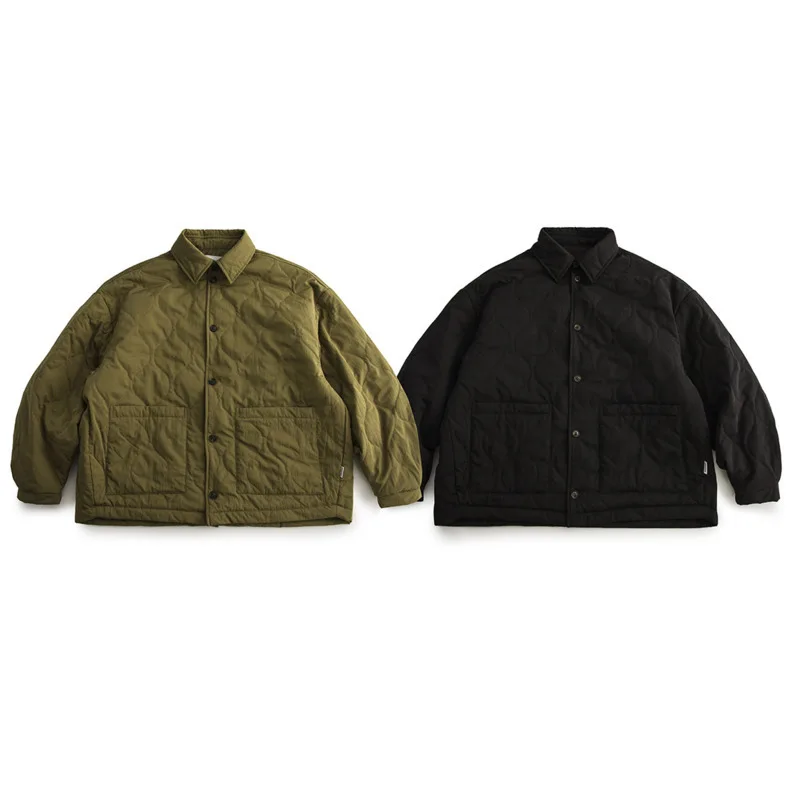 2024 High Street da uomo Harajuku Coppia Cappotto di moda giapponese Colletto multifunzionale Tasca in cotone leggero Abiti larghi