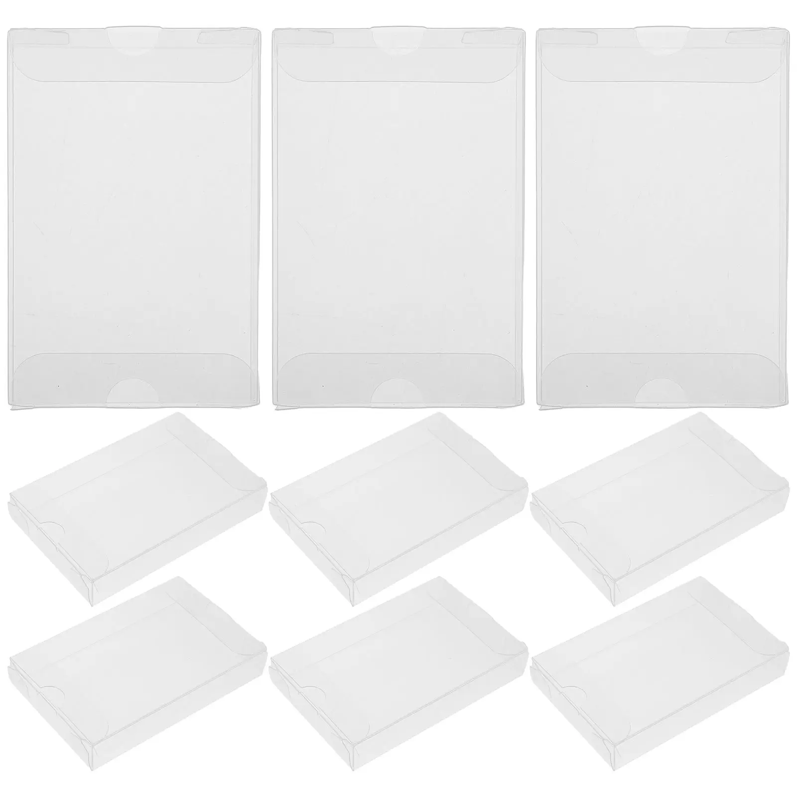 

10pcs Cassette Storage Box High Transparency PVC Dustproof Waterproof Tape Container Organizer Blank Holder Audio Case Display