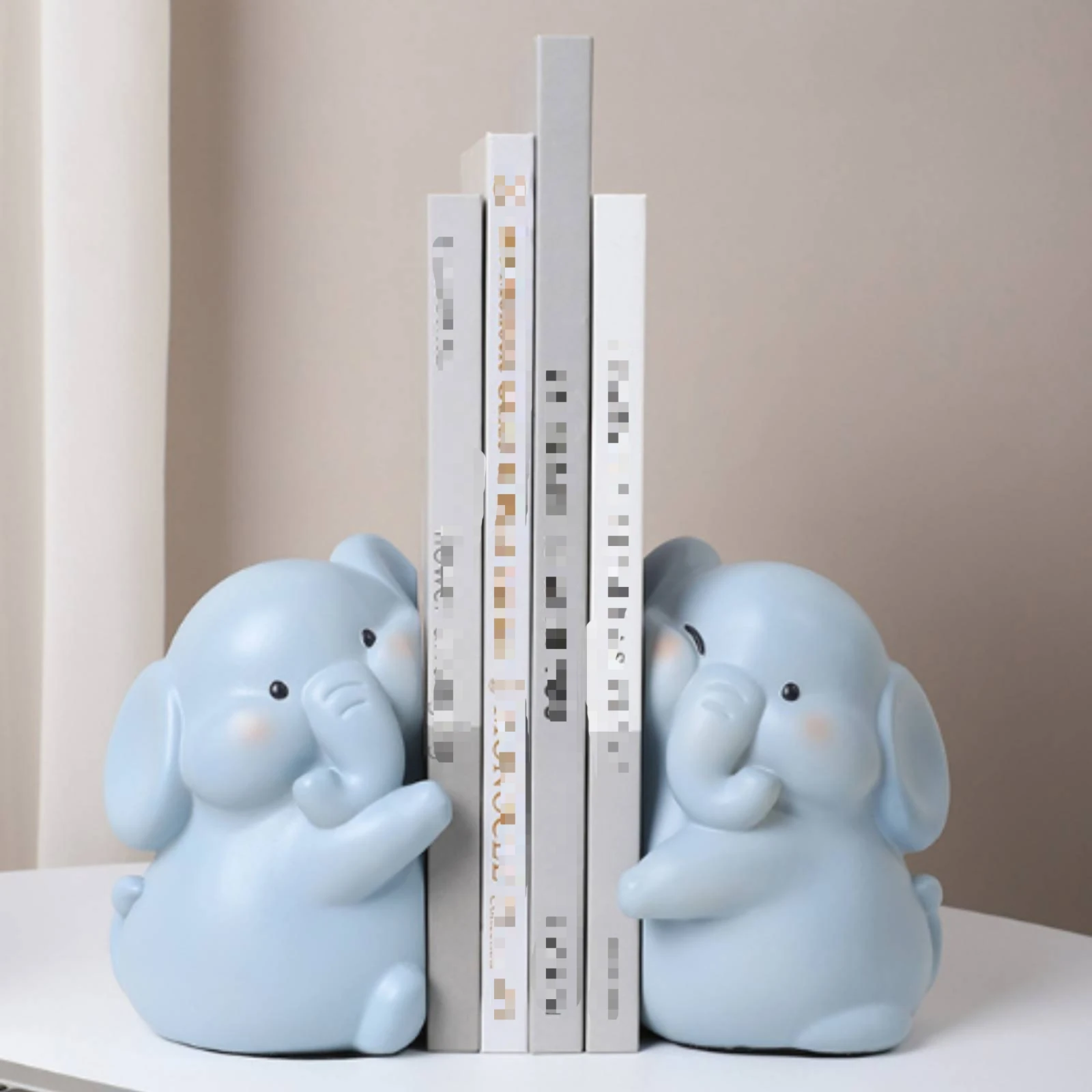 Elephant Decorative Bookends Cute Elephant Bookends for Children, Bookshelf, Nursery