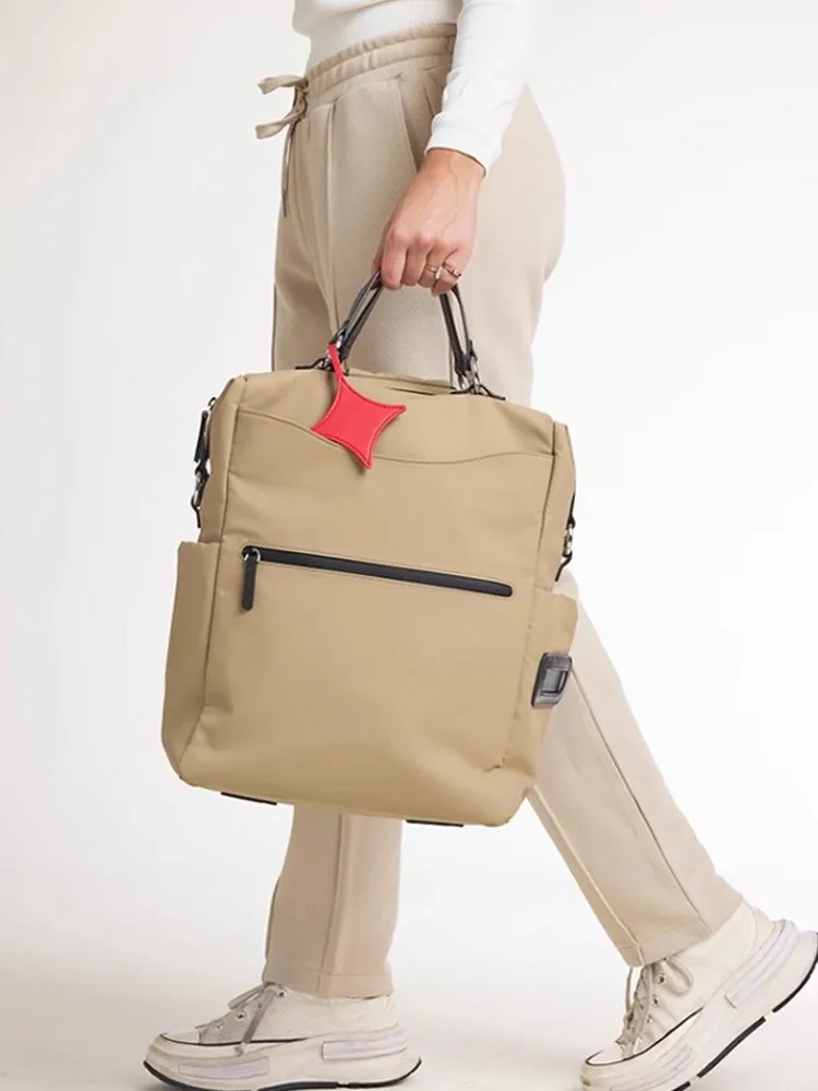 المرأة موضة جديدة مقاوم للماء حقيبة ظهر بسعة كبيرة عادية مكتب السيدات العمل حقائب كتف خارج حقيبة السفر الكاكي