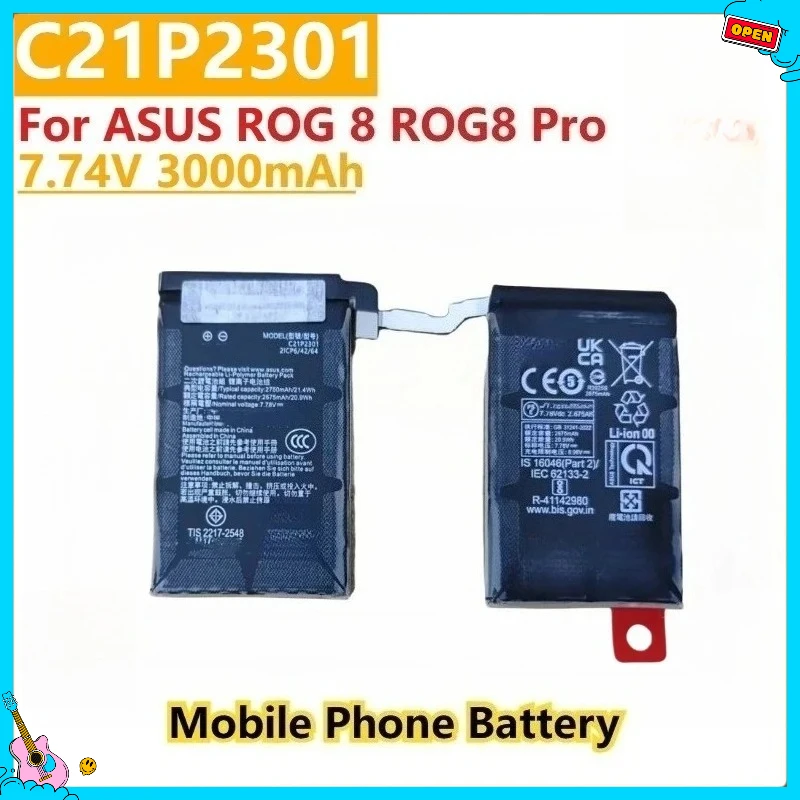 

New Replacement High Quality Battery C21P2301 7.74V 3000mAh For ASUS ROG 8 ROG8 Pro Mobile Phone Batteries