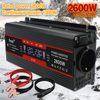 Inverter DC 12V/24V To AC 230V 1500W/2000W/2600W Peak LCD Display Home/Car Modified Sine Wave Solar 2 USB EU Plug Power Inverter