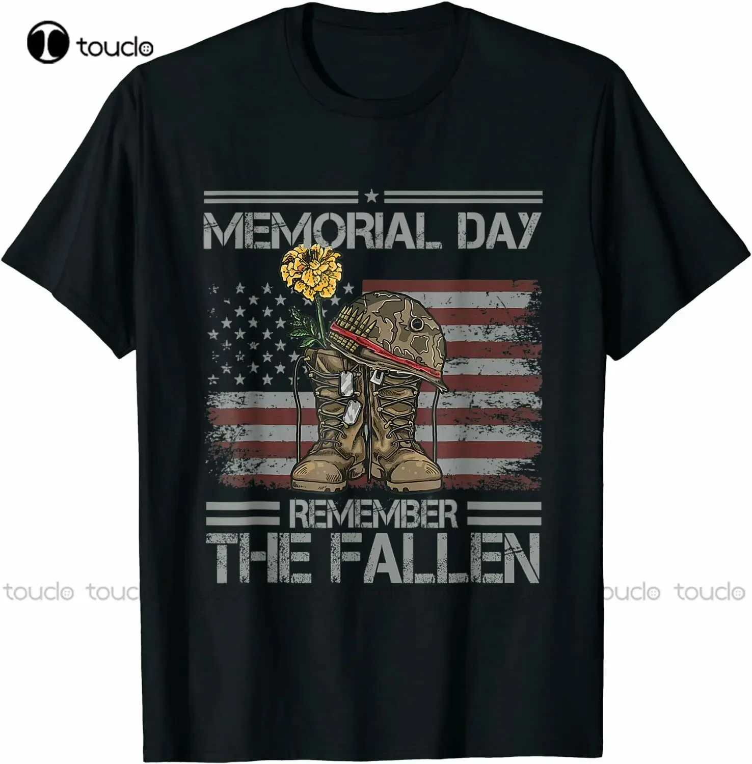 Memorial Day Remember The Fallen Military Usa Flag Vintage T-Shirt S-3Xl Men'S White T-Shirts Fashion Tshirt Summer  Xs-5Xl Tee