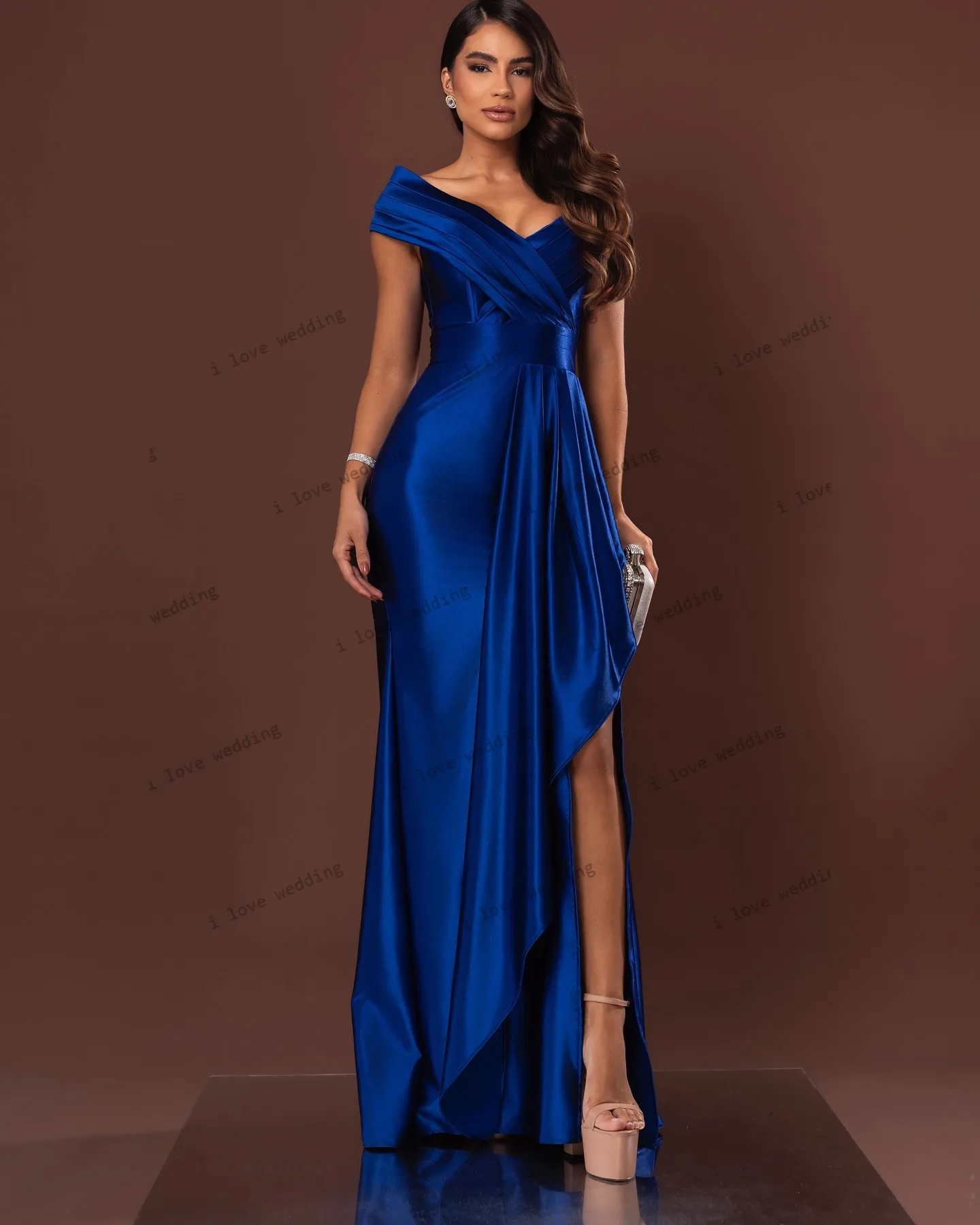 

Klein Evening Dresses Off The Shoulder Mermaid 2025 Wedding Party Dress For Woman Satin Mermaid Elegant Prom Dresses Customized