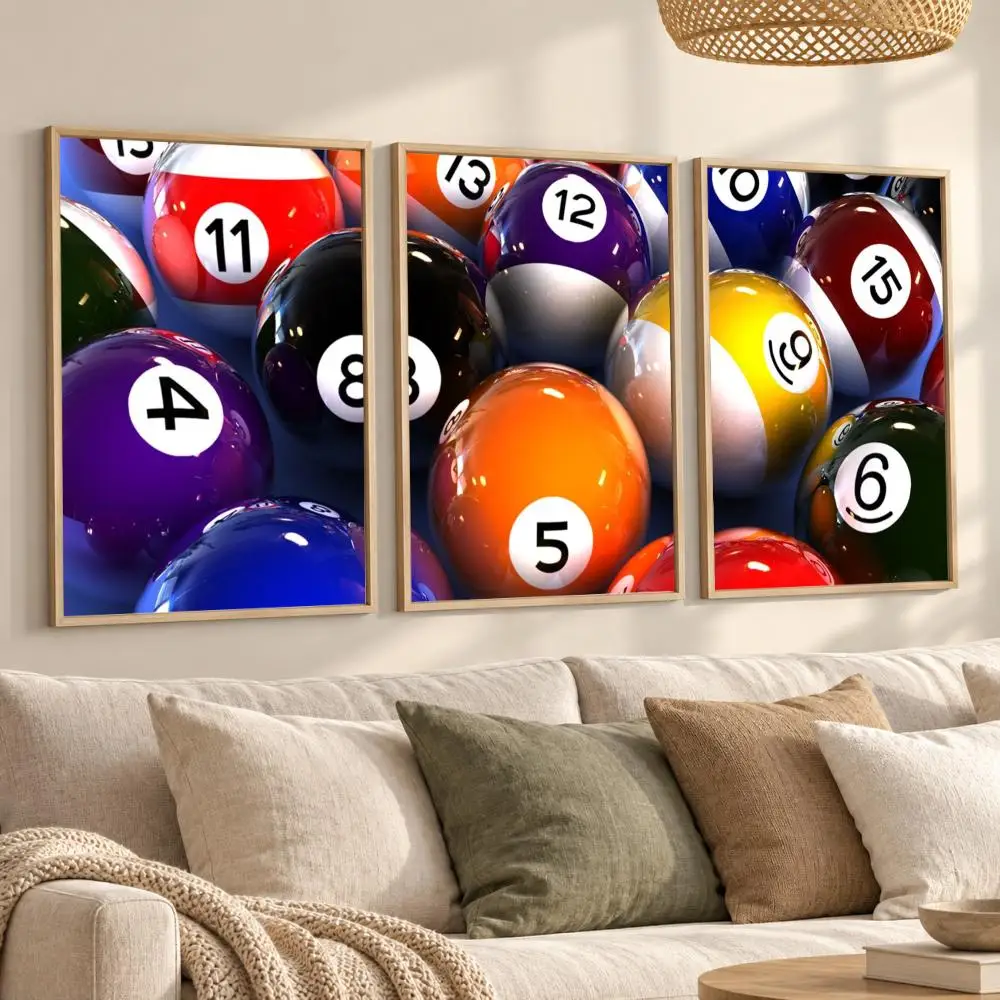 Bingo Number Balls Painting Calligraphy Canvas Prints Set of 3 Wall Art for Living Room Decor Vintage Fashion Decals