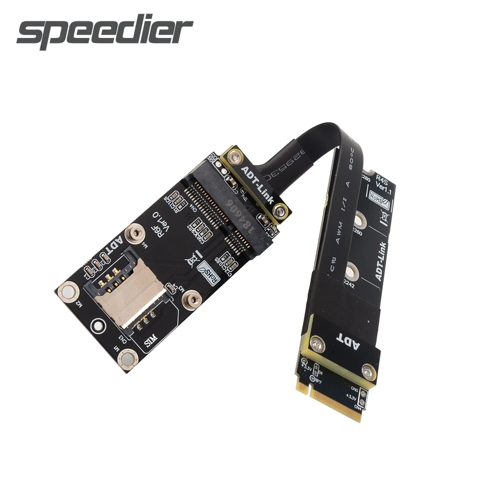 Cheap New PCIe 3.0 M.2 NVME Ultra SSD To mPCIe Extension Cable Wireless Network Riser Card Cable M.2 M Key To Mini-PCIe Extender