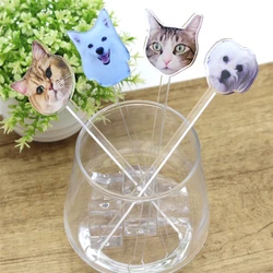 10/50/100pcs Customized Print Wedding Cocktail Stirrers Personalized Acrylic Party Drink Stir Pet Face Character Portrait Custom