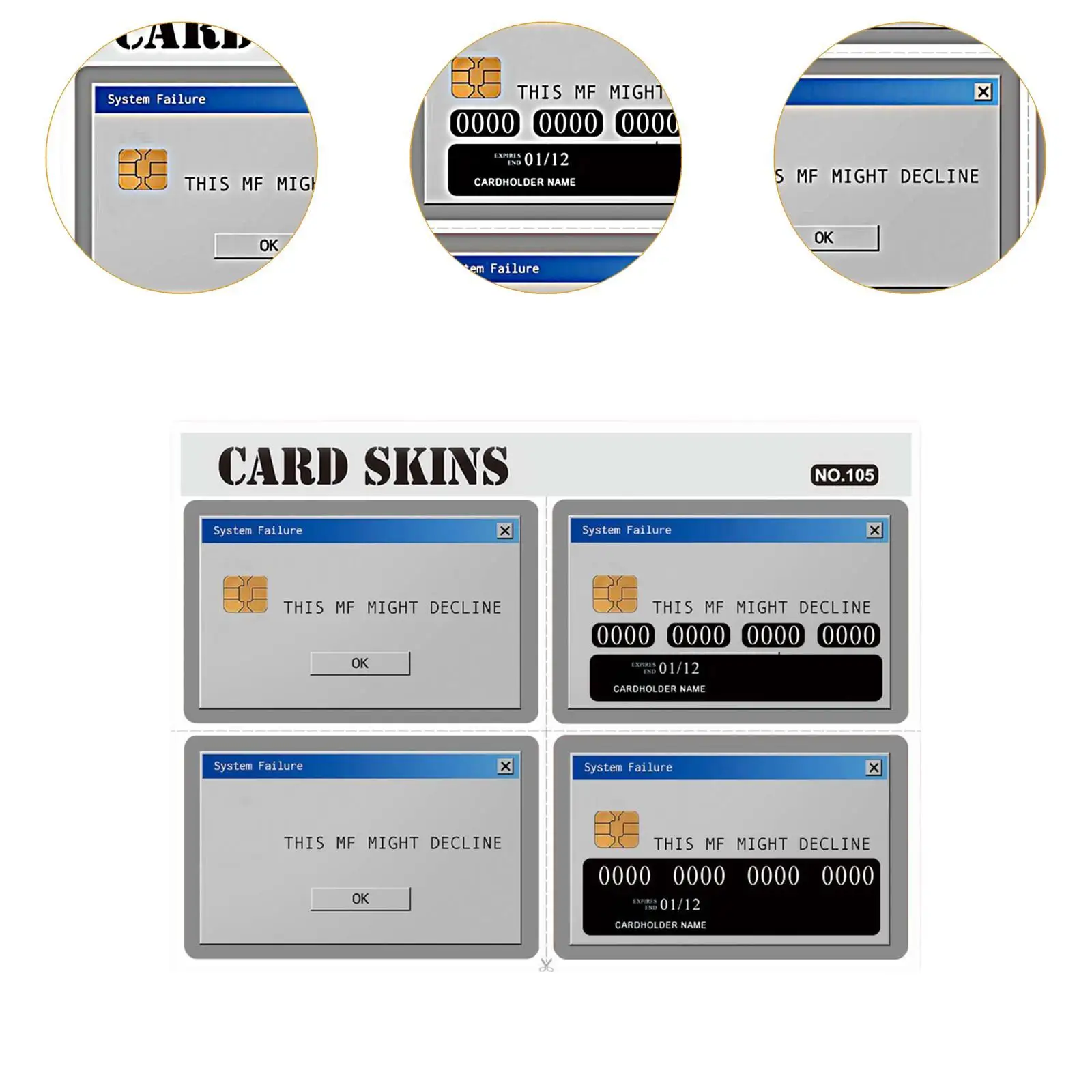 4x Card Sticker All Side Covering Waterproof Slim Removable Protecting Personalized Credit Card Skin for Bank Key Card
