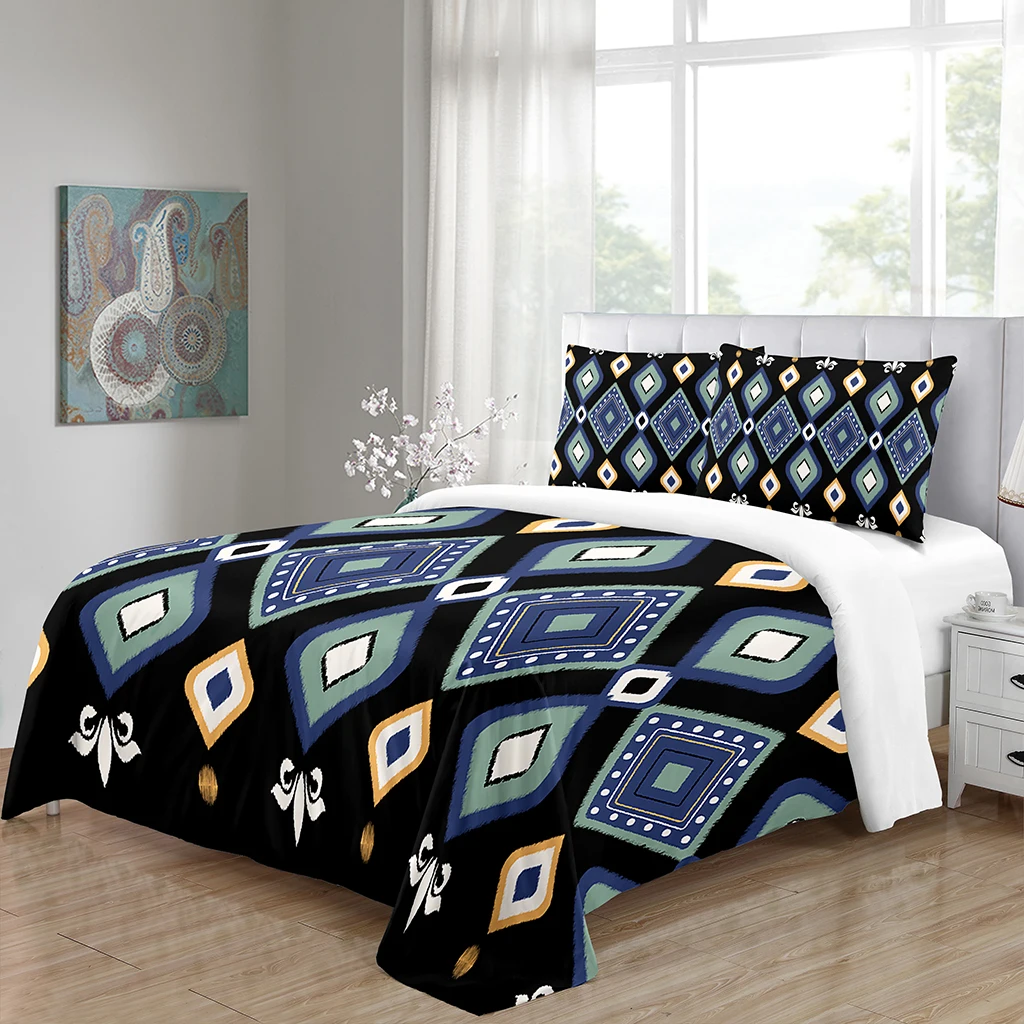 3D Geometric Pattern Ethiopian Moroccan Style Bed Set Three Piece Bedding Single Bed Double Bed 1 Duvet Cover 2 Pillowcases