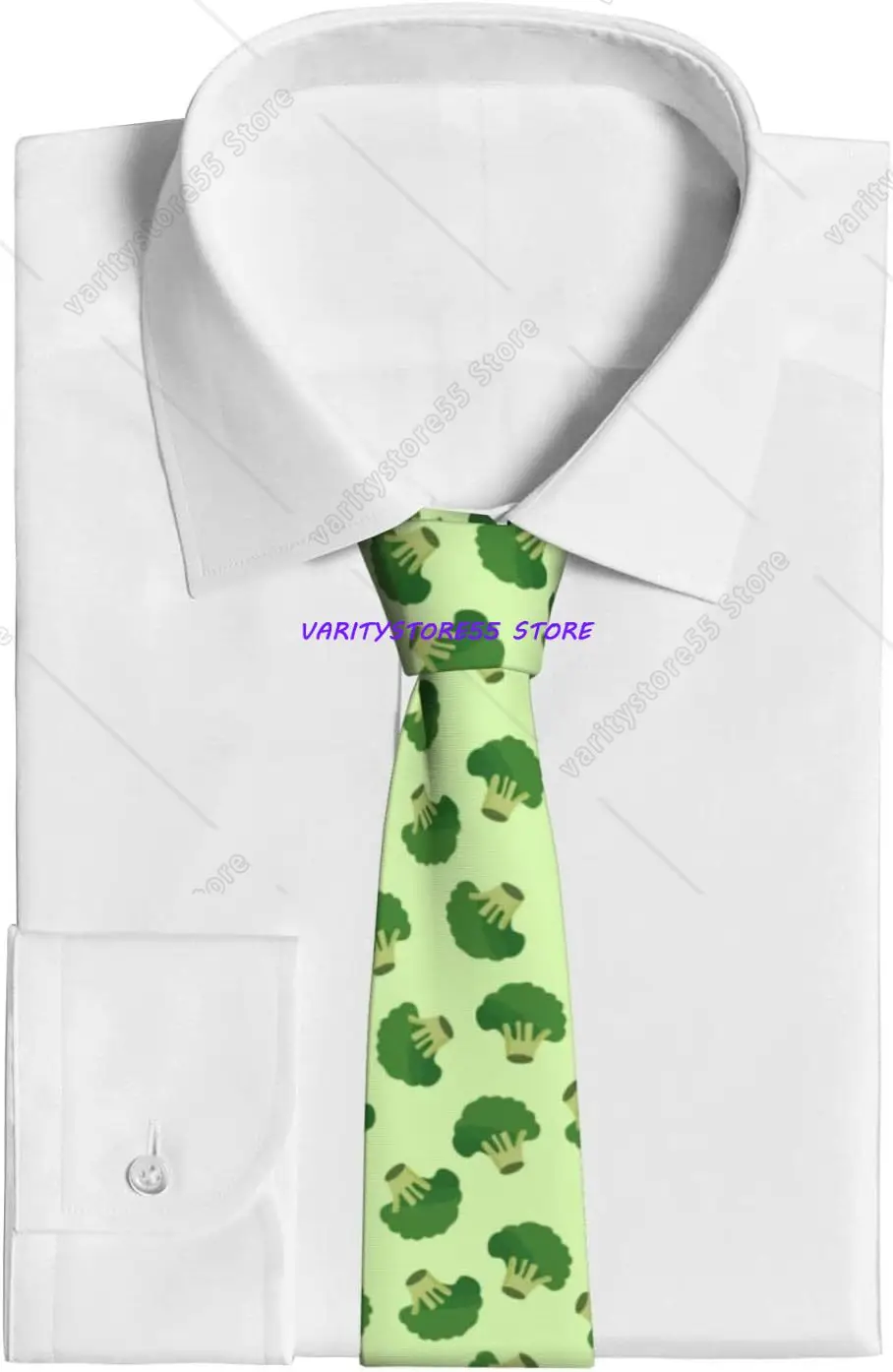 Broccoli Print Mens Neck Ties Necktie for Wedding Business Christmas Father's Valentine's Day Gift