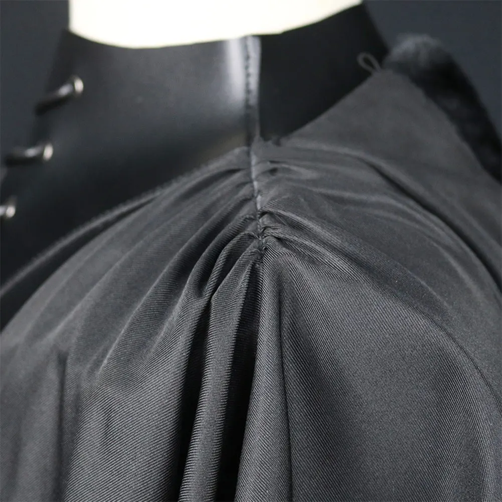 Cape de Cosplay Gothique Punk de la Renaissance Médiévale pour Homme, Accessoires de Costume de oral alier de Vampire, à Capuche, avec Armure Noire Everak