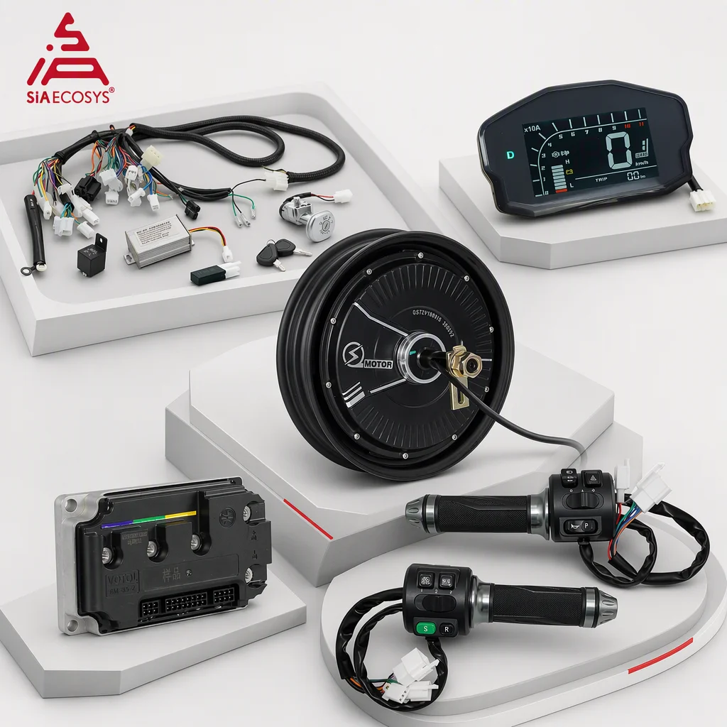 10x2.15 Inch Electric Scooter Kit QSMOTOR 212 2000W V1.12 Hub Motor Low Speed High Torque with VOTOL EM85-2SP Controller DKD LCD