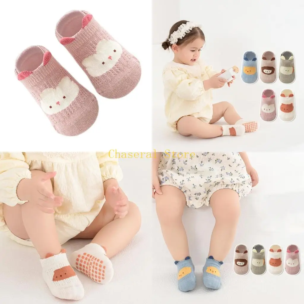 E7CE Baby Ankle Socks Breathable High Elastic Grip Sock Toddlers Spring Cotton Socks