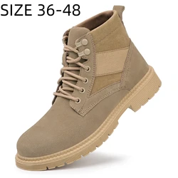 GUYISA Men's Safety Boots Steel Toe Anti Smashing and Anti Stabbing Security Protection Shoes Men Sneakers Plus Size 36-48