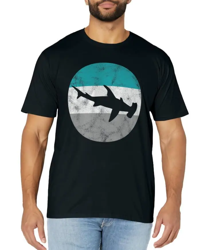 Hot-Selling Fashion Great Hammerhead Shark Retro Gift Men Women Leisure Drop Pure Nice High Quality Cotton Loose Tee