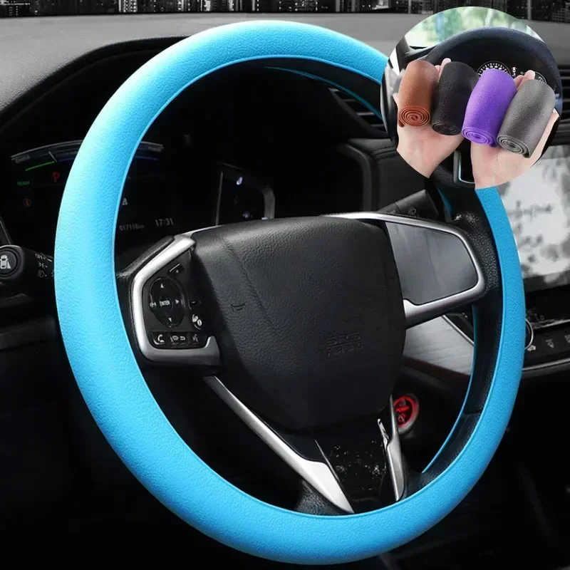 Universelle Auto-Silikon-Lenkradabdeckung Elastische Handschuhabdeckung Texturierte Weiche Mehrfarbige DIY Auto-Dekorationsabdeckungen Zubehör