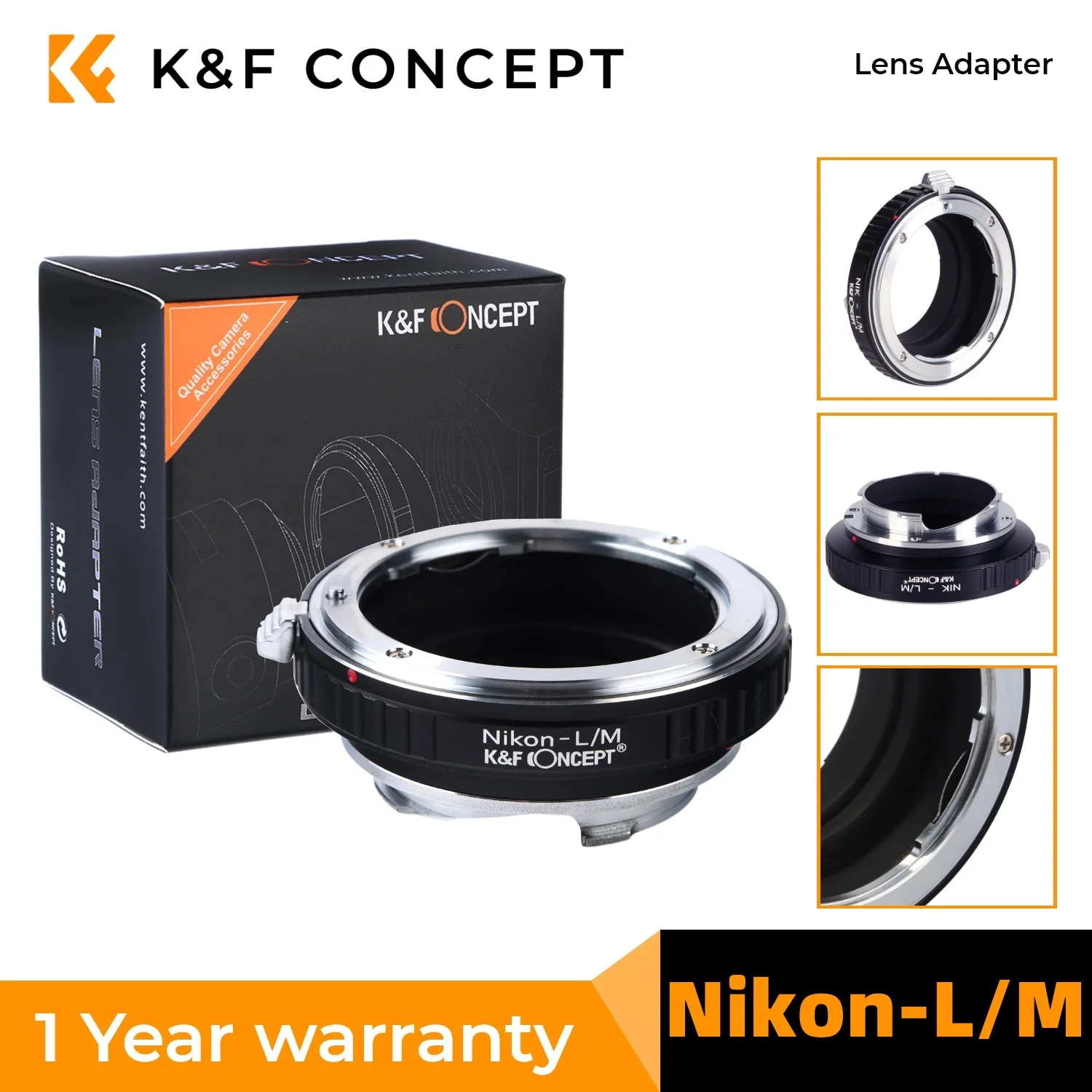 

K&F Concept NIK to L/M Lens Adapter Ring for Nikon AI F Lens to Leica M L/M Mount M2 M3 M8 M7 M6 M5 M10 Camera Body