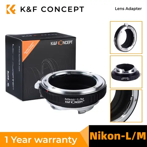 K&F Concept NIK to L/M Lens Adapter Ring for Nikon AI F Lens to Leica M L/M Mount M2 M3 M8 M7 M6 M5 M10 Camera Body