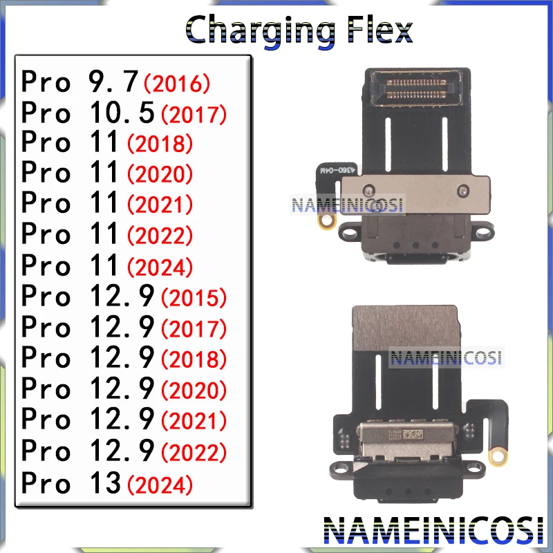 

USB Ports Dock Connector for Ipad Pro 11 12.9 13 9.7 10.5 2024 2022 2021 2020 Generation Charging Flex 1st 2nd 3rd 4th 5th 6th