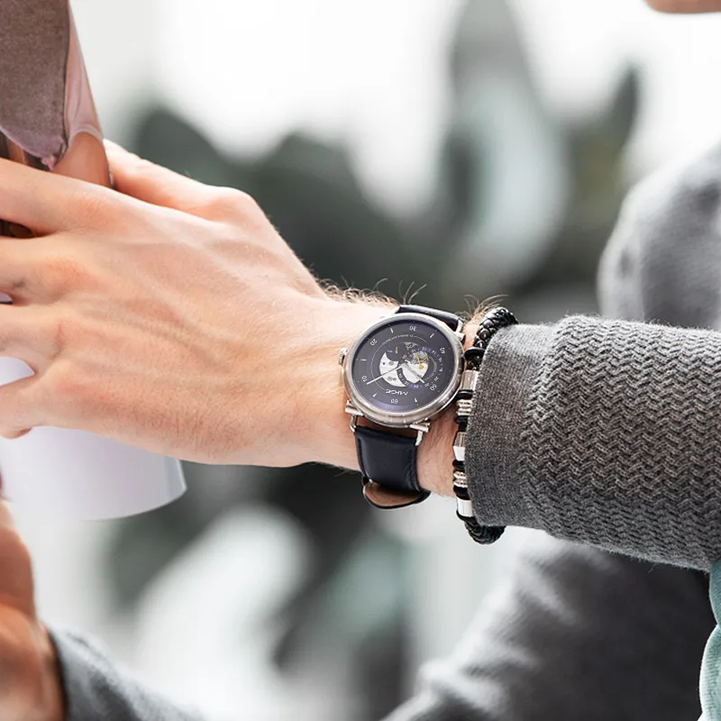 MIGE Luxury Brand Watches for Men Automatic Self Winding Mens Watch Stainless Steel Waterproof Men Mechanical Wristwatches