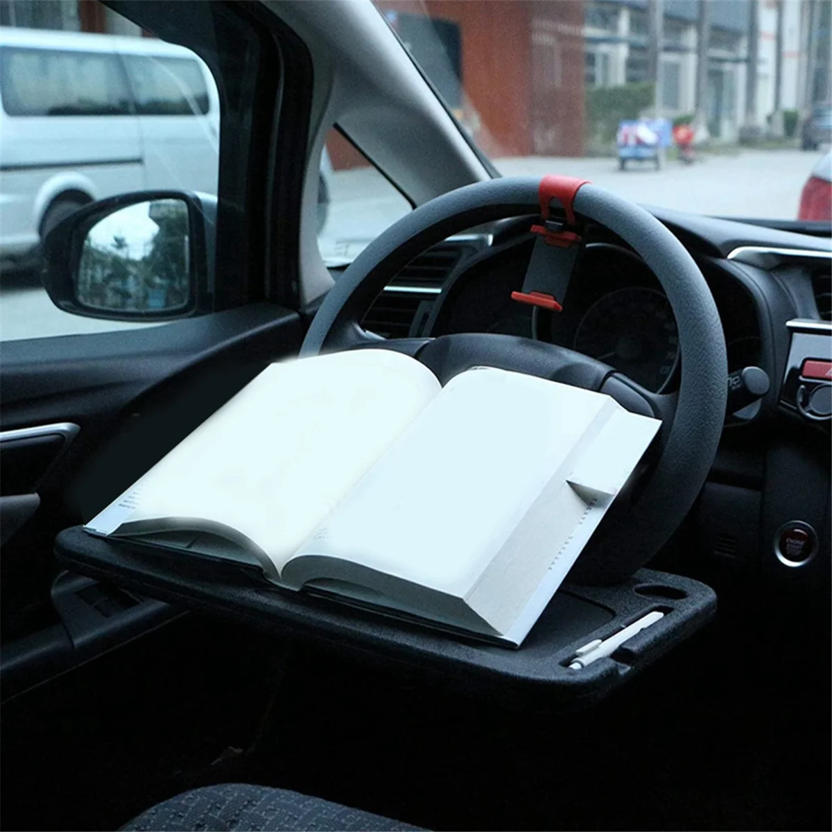 Car Travel Table Laptop Desk Auto Multifunctional Steering Wheel Tray Eating Notebook Holder Car Accessory for Most Car