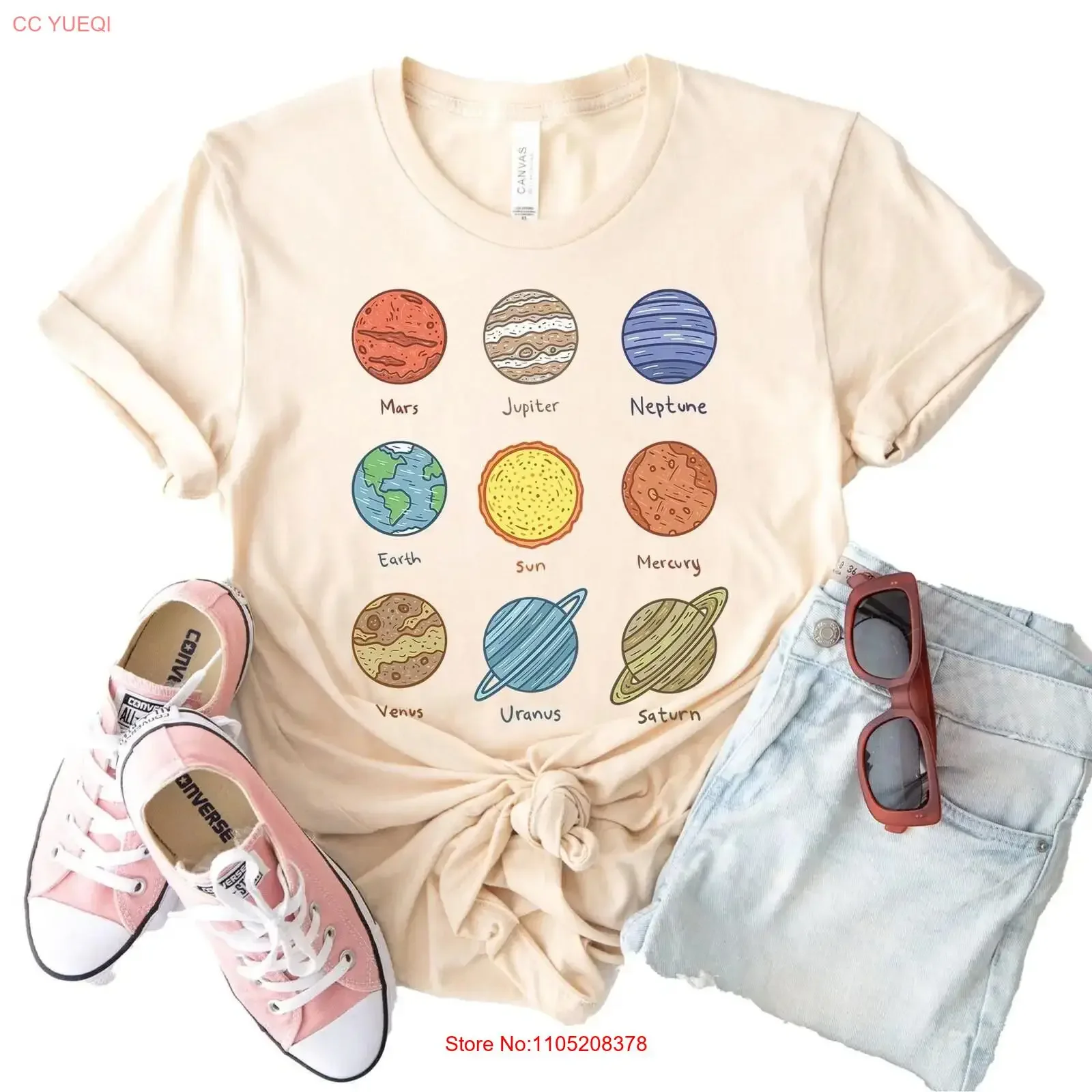 

Футболка с солнечной системой, милые планеты для малышей, молодежный космический любовник, детский тематический подарок, винтажный, растянутый, мягкий, модный, удобный