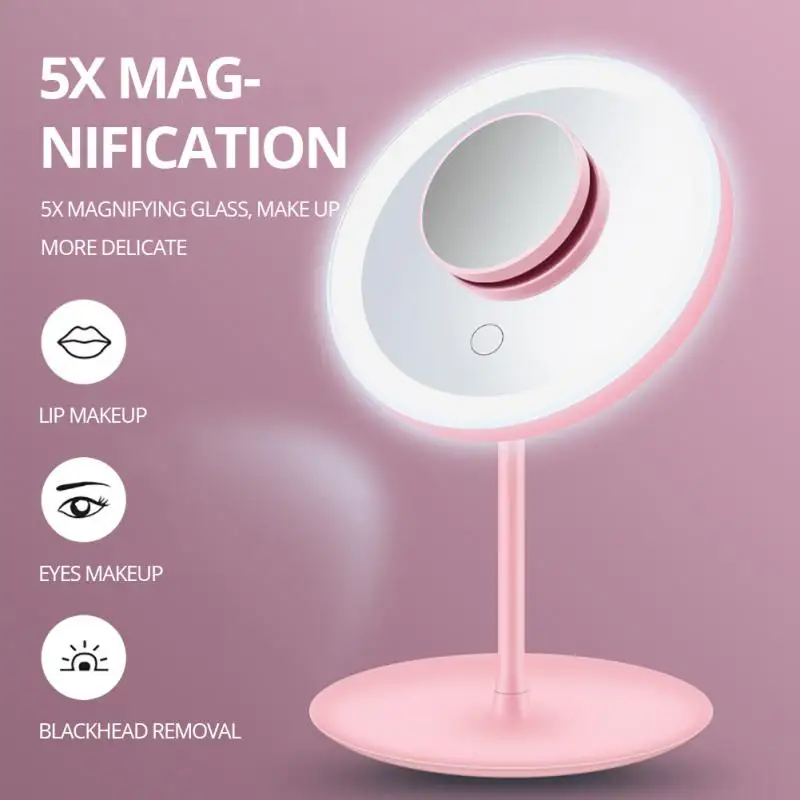 Makeup Mirror With Led Light Daylight Vanity Mirror Removable Adjustable Desk Mirror Foldable With USB Cable Cosmetic Mirror