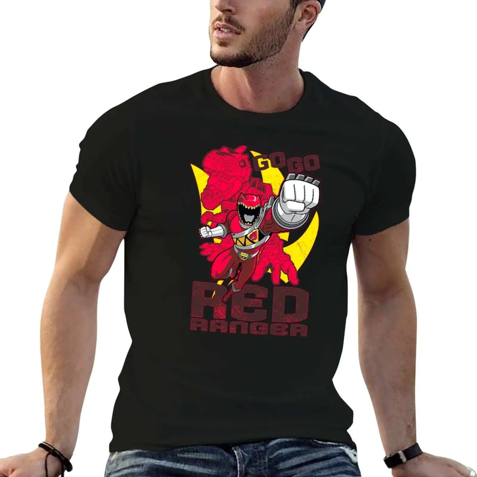 Red Ranger T-Shirt Luxury man cute clothes fitted t shirts for men