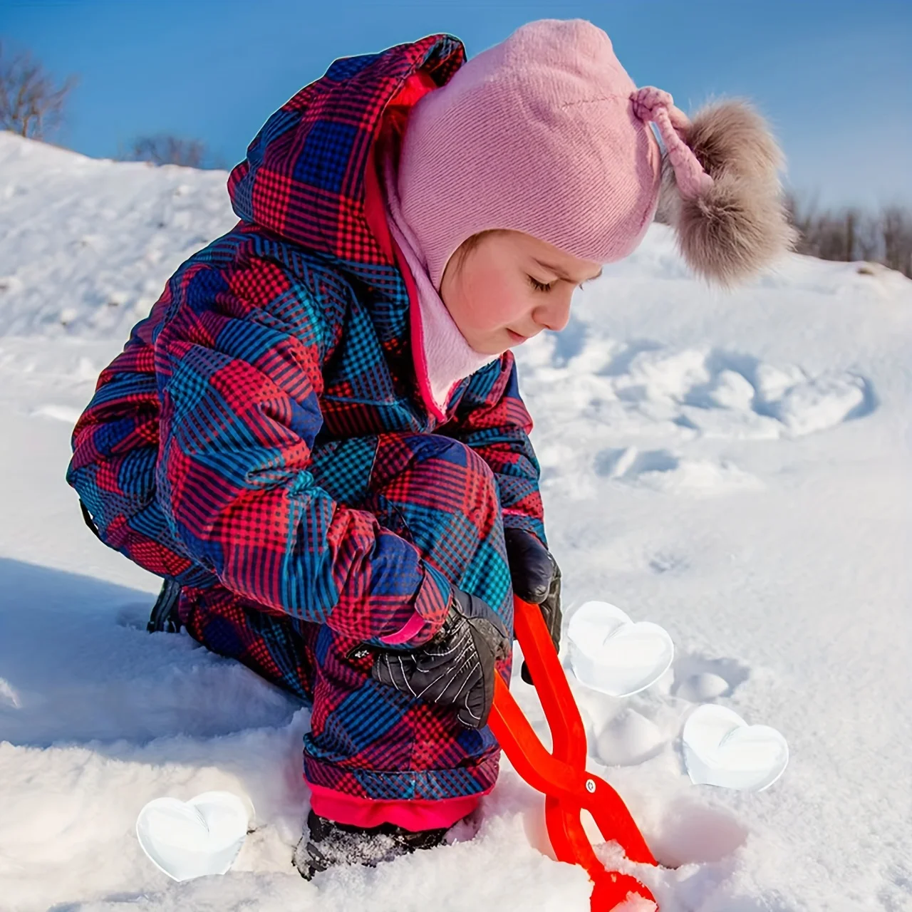 4-Pack Assorted Snowball Claws Plastic Duck Snowman Heart Christmas Tree Reindeer Snowflake Bear Shaped Outdoor Snowball
