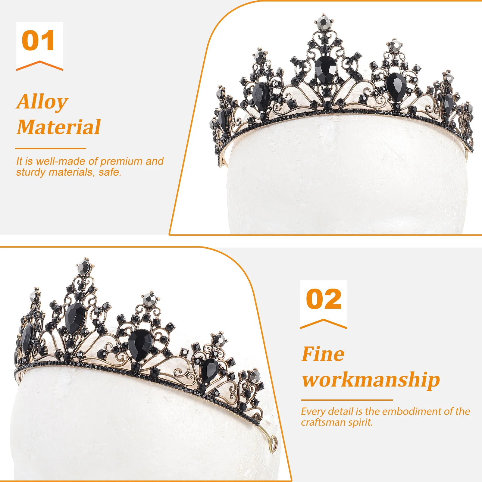 

Rhinestone Wedding For Women Bridal Tiara Hair Decor Party Headpiece Elegant Crown Headdress Banquet Accessories Hair